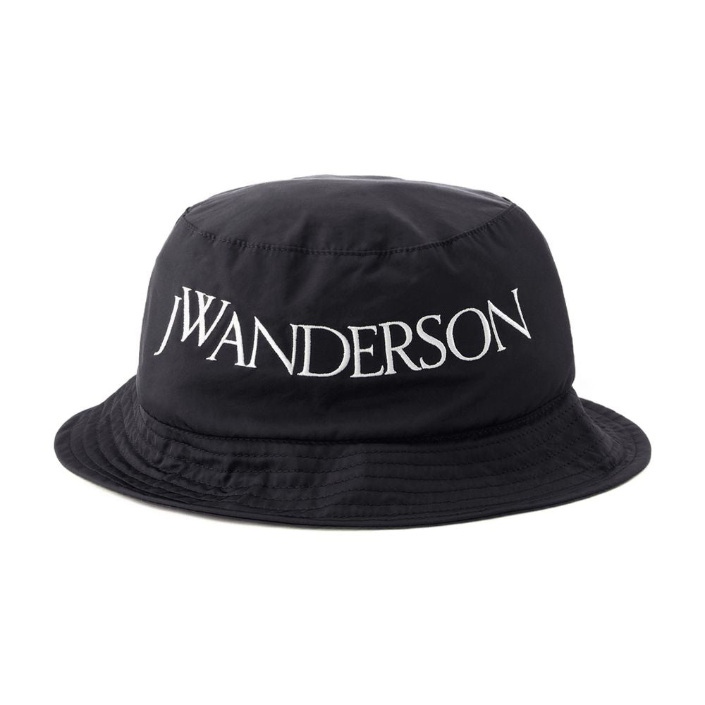 J.w. Anderson Ac0175 Logo-Embroidered Nylon Bucket Hat — Black