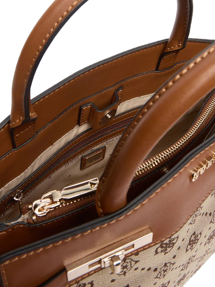 Guess Logo-Print Polyester Tote Bag — Beige