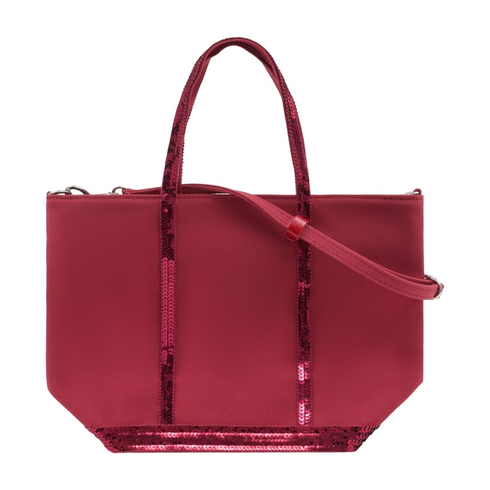 Vanessa Bruno Sequin-Trimmed Cotton Canvas Tote Bag — Burgundy