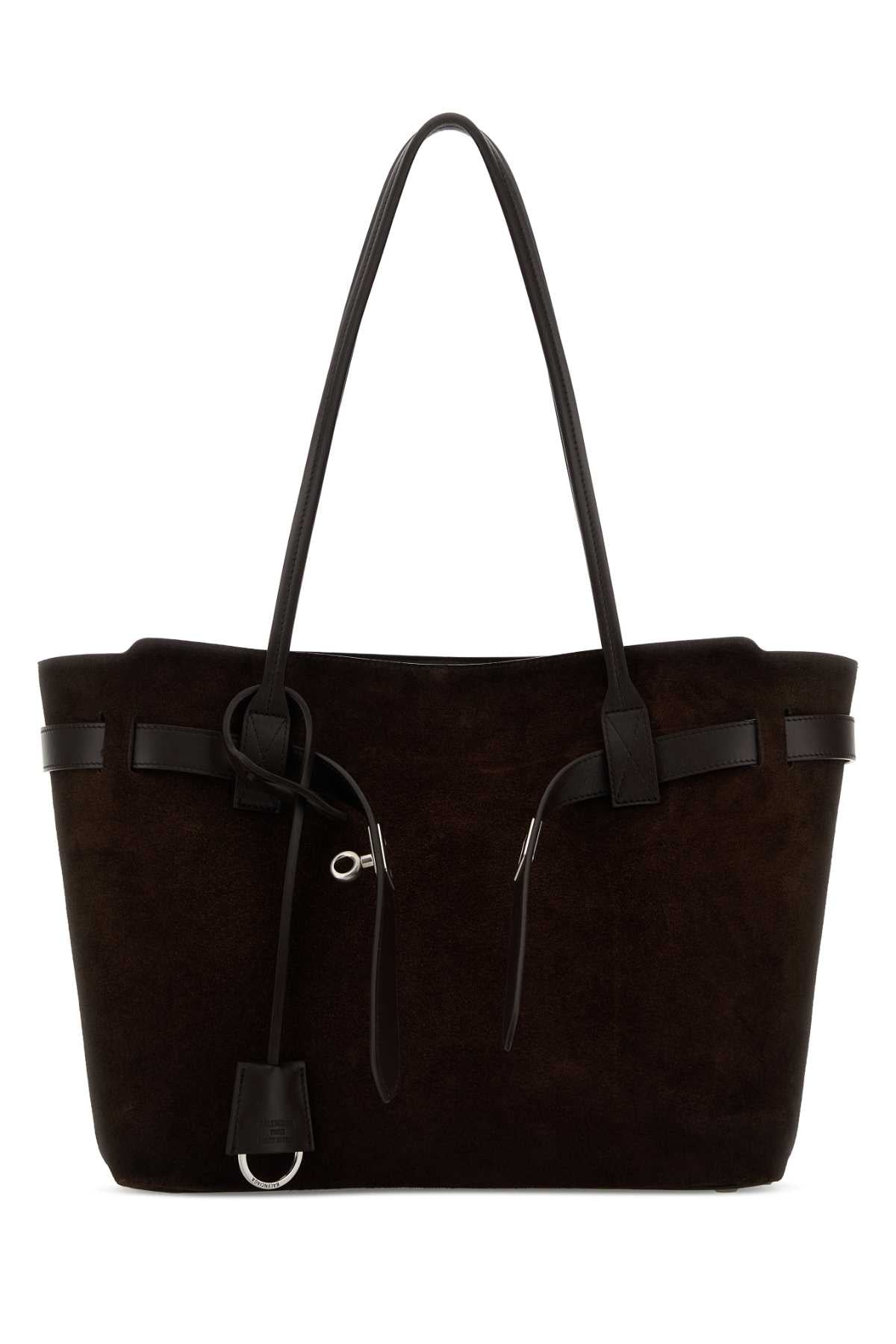 Balenciaga Suede Leather With Trim Tote Bag — Brown