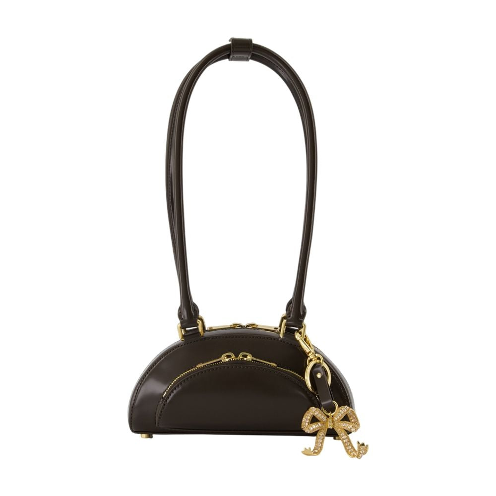 Self-Portrait Shoulder Bag — Brown Calfskin