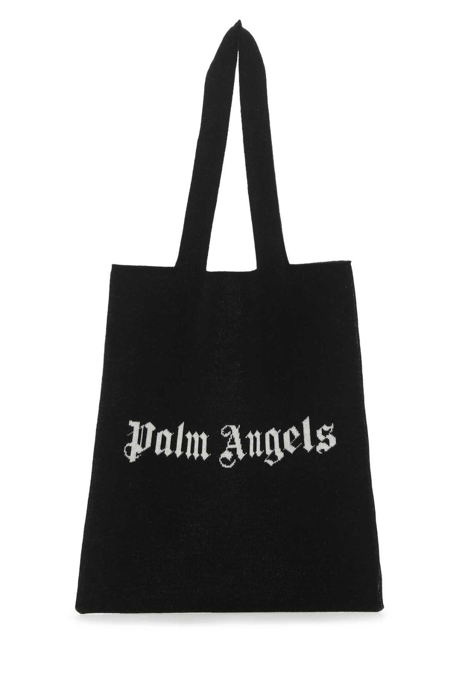 Palm Angels Logo-Embroidered Wool Tote Bag — Black