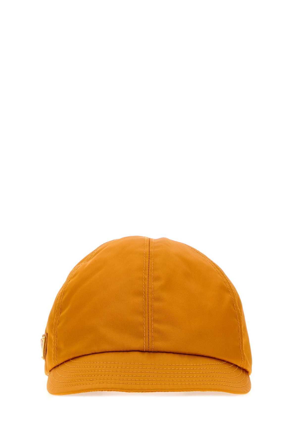 Prada Hat Re-Nylon Baseball Cap — Orange Caps