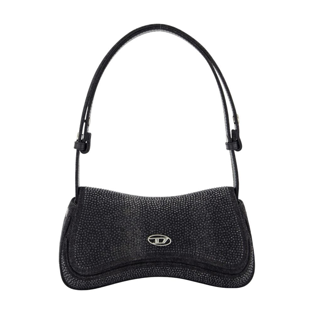 Diesel Textured Cotton Shoulder Bag — Black