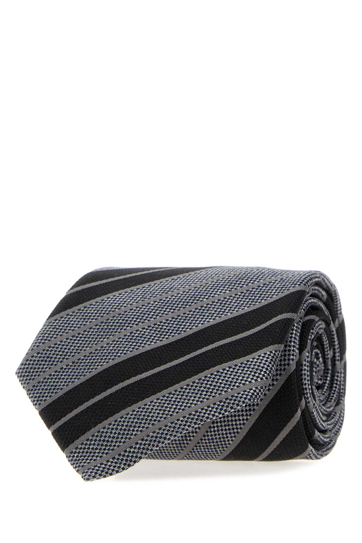 Saint Laurent Rayures Necktie — Gray Exterior: Silk Lining: Neckties
