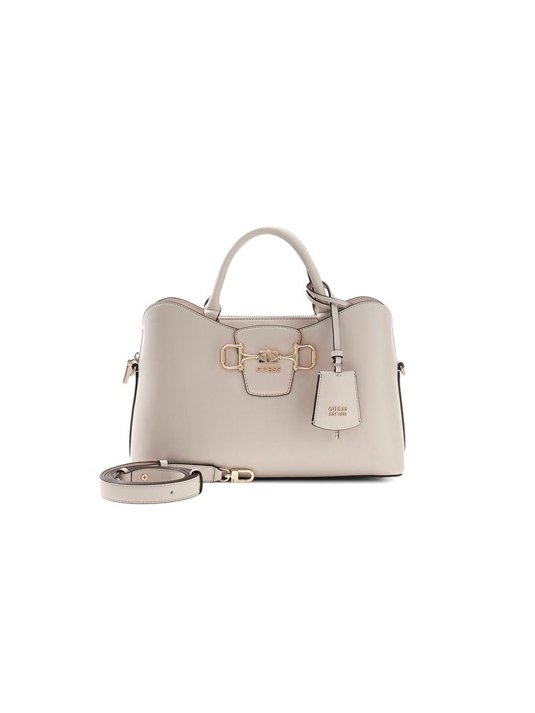 Guess Janie Girlfriend Top Handle Bag — Beige Polyurethane