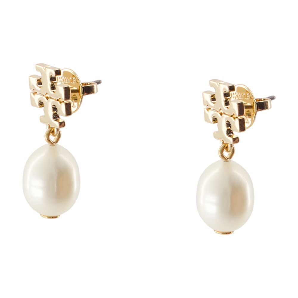 Tory Burch Pearl Drop Earrings — Gold Metal