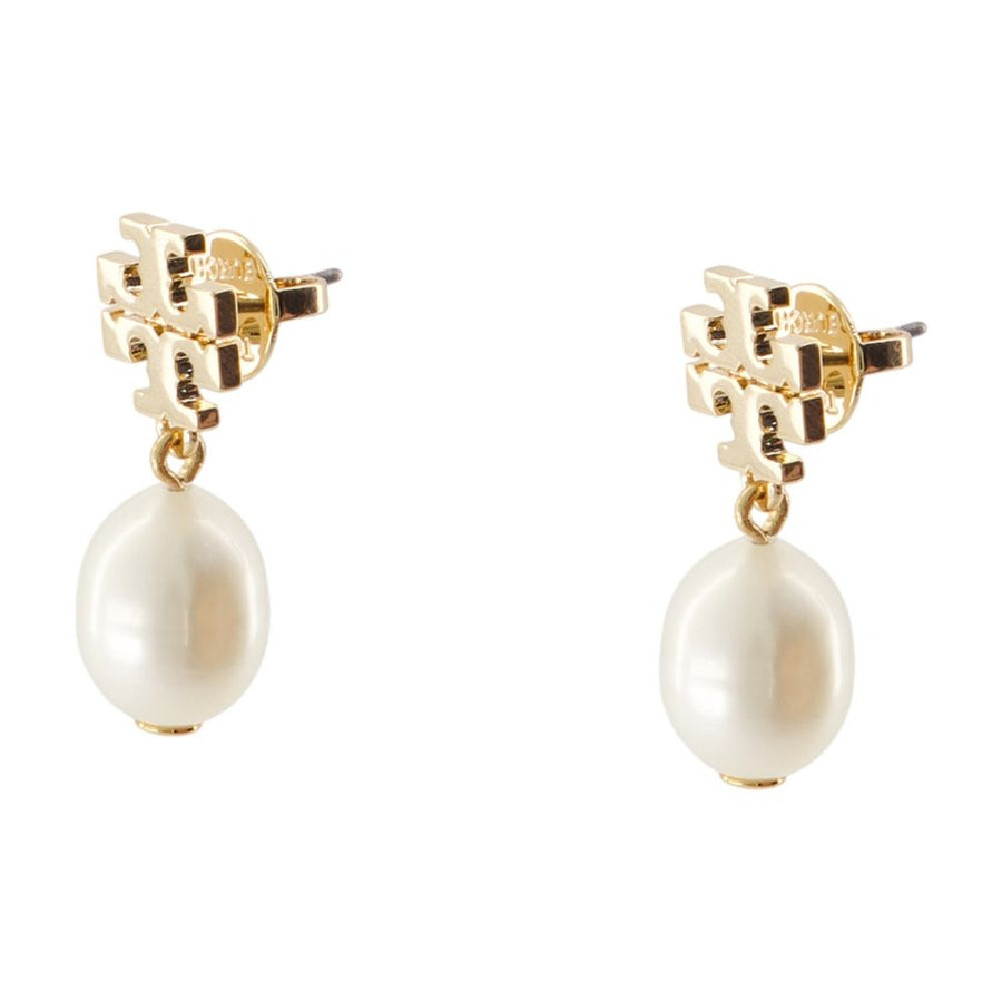 Tory Burch Pearl Drop Earrings — Gold Metal