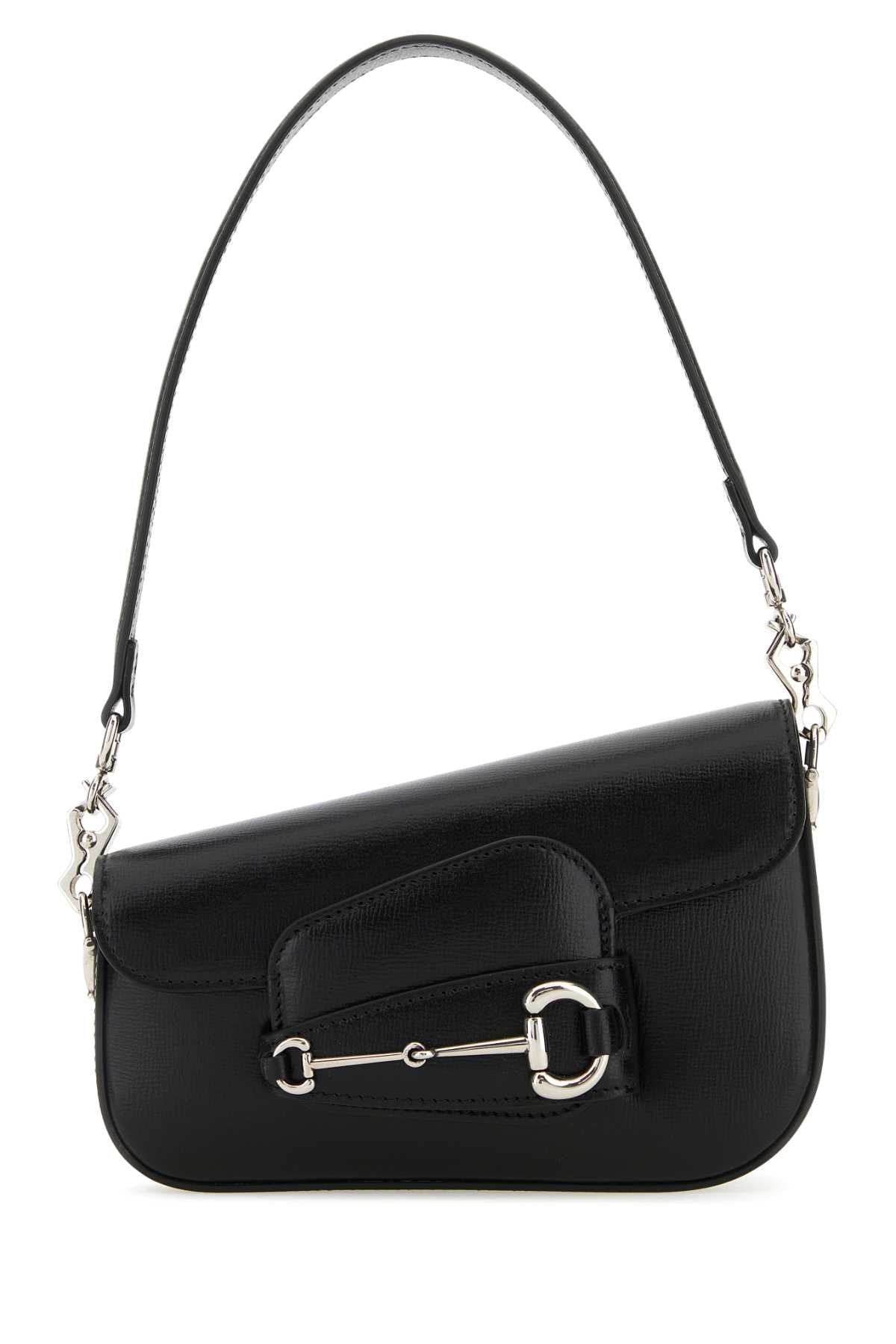 Gucci Horsebit-Hardware Fabric Shoulder Bag — Black