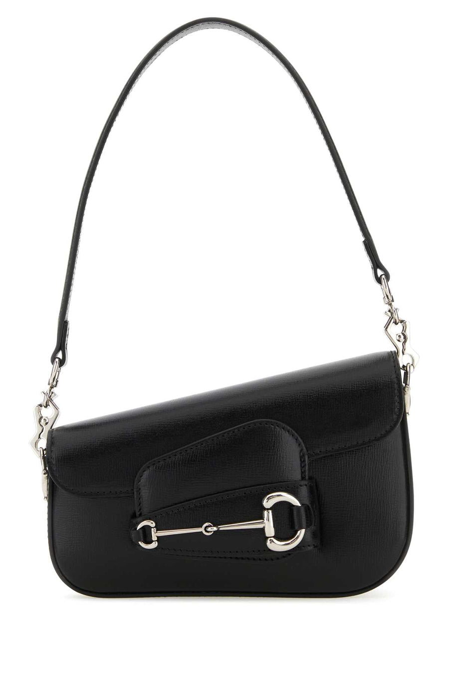 Gucci Horsebit-Hardware Fabric Shoulder Bag — Black