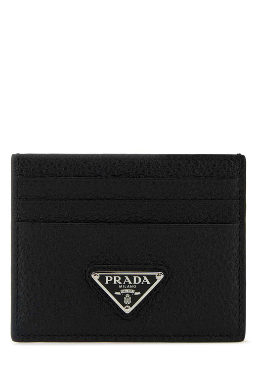 Prada Saffiano Leather Card Case — Black Vitello Wallet