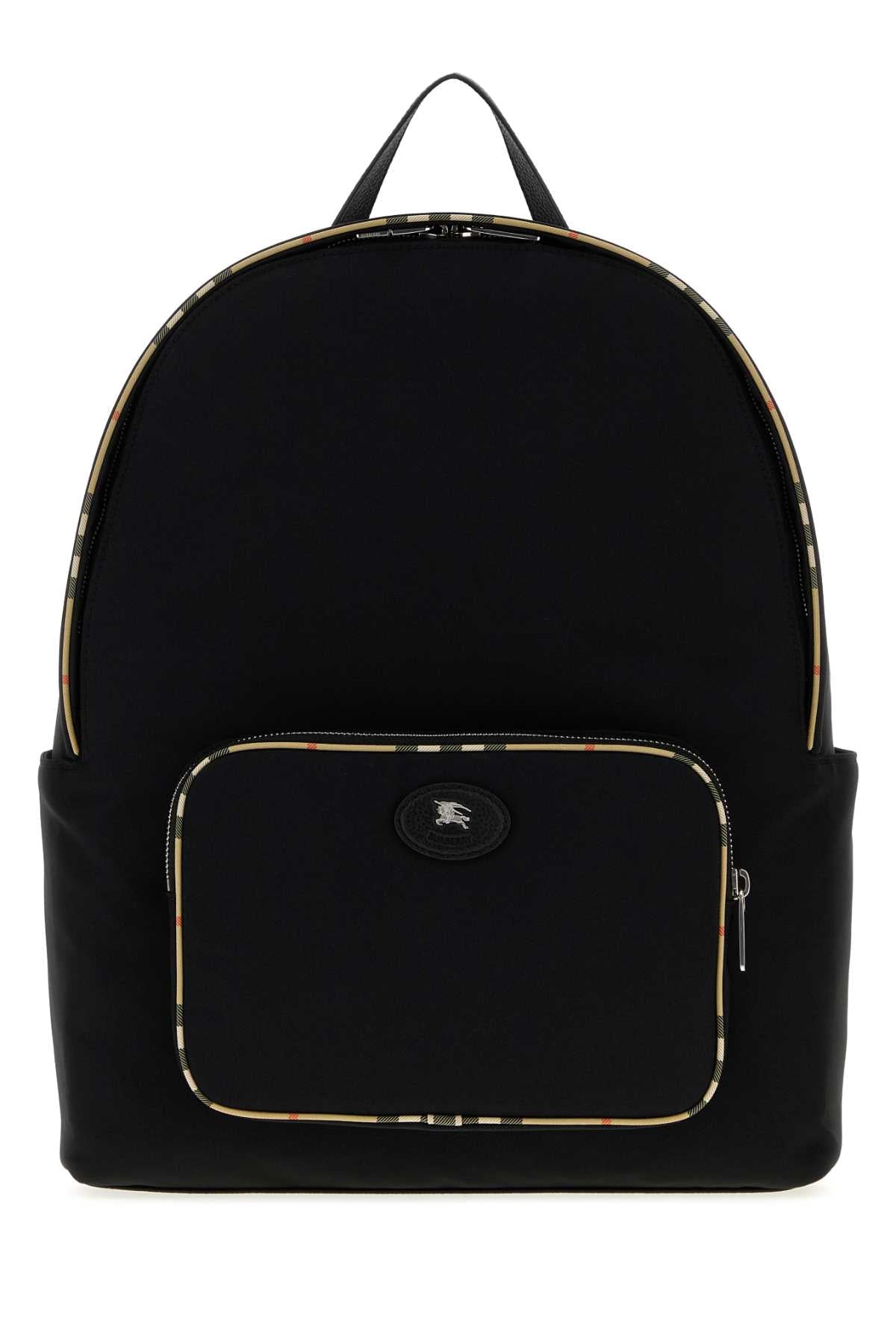 Burberry Nylon Logo-Plaque Backpack — Black Polyester Polyurethane