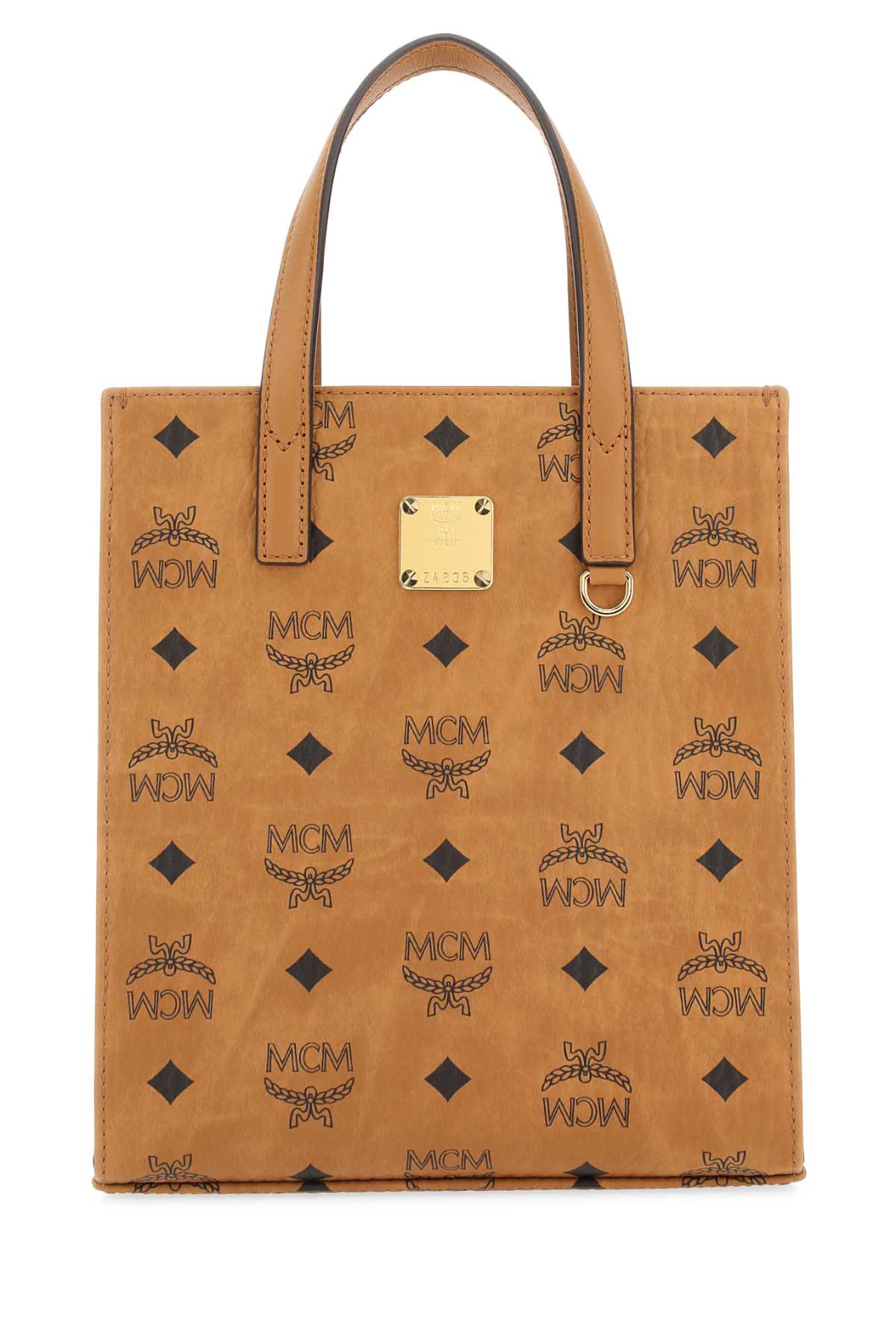 Mcm Logo-Print Canvas Tote Bag — Beige Polyurethane
