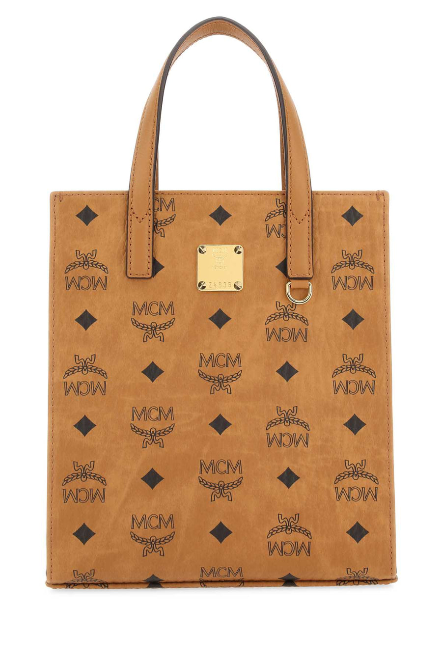Mcm Logo-Print Canvas Tote Bag — Beige Polyurethane