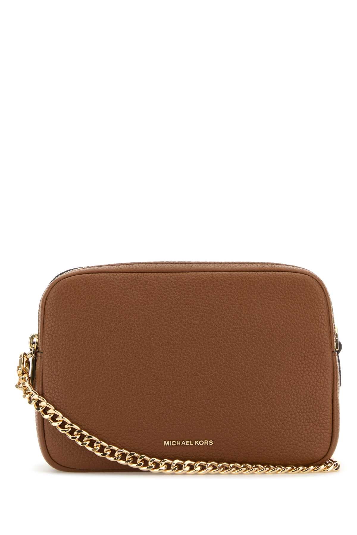 Michael By Kors Dblzp Shoulder Bag — Brown Cow Leather