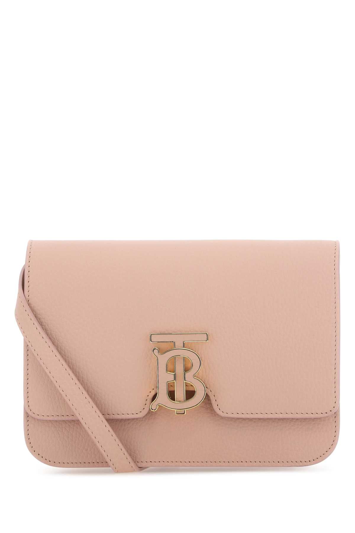 Burberry Tb Logo Leather Crossbody Bag — Pink