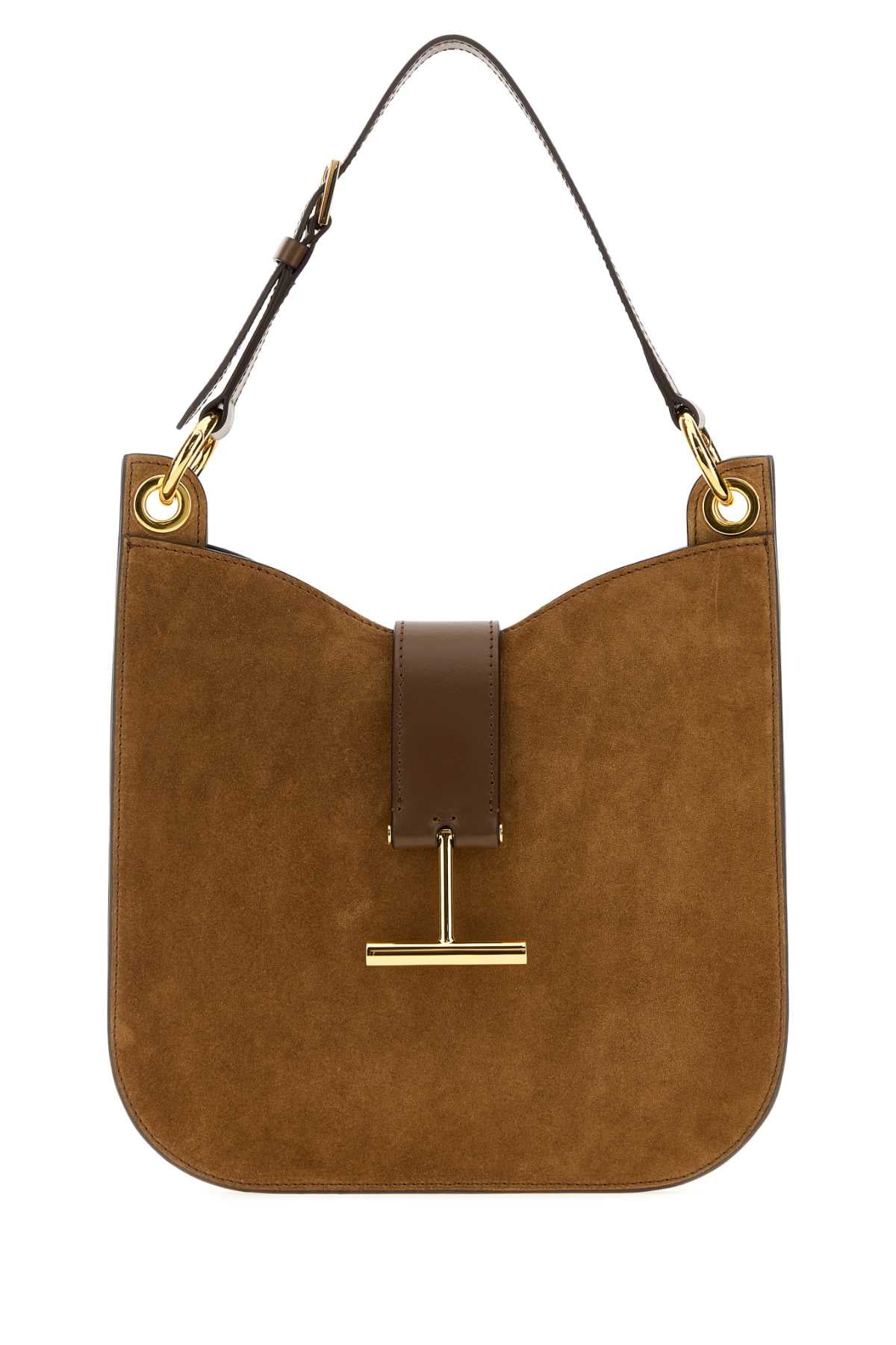 Tom Ford Suede Shoulder Bag — Brown