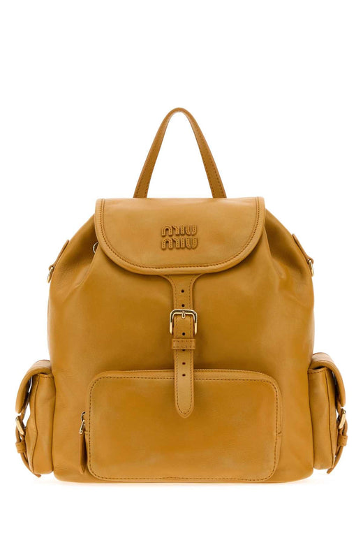 Miu Miu Nappa Leather Backpack — Yellow