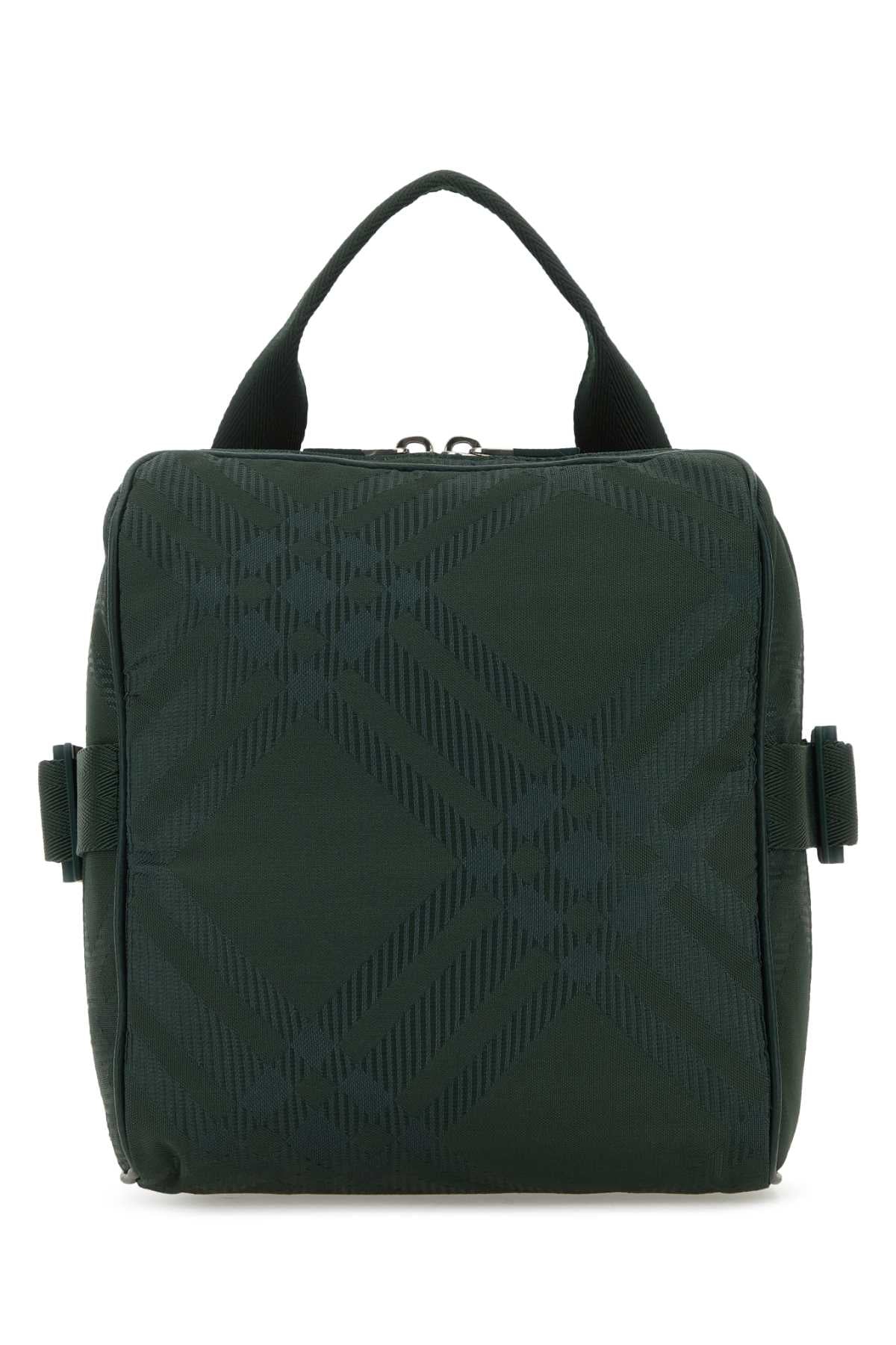 Burberry Check-Patterned Fabric Crossbody Bag — Green