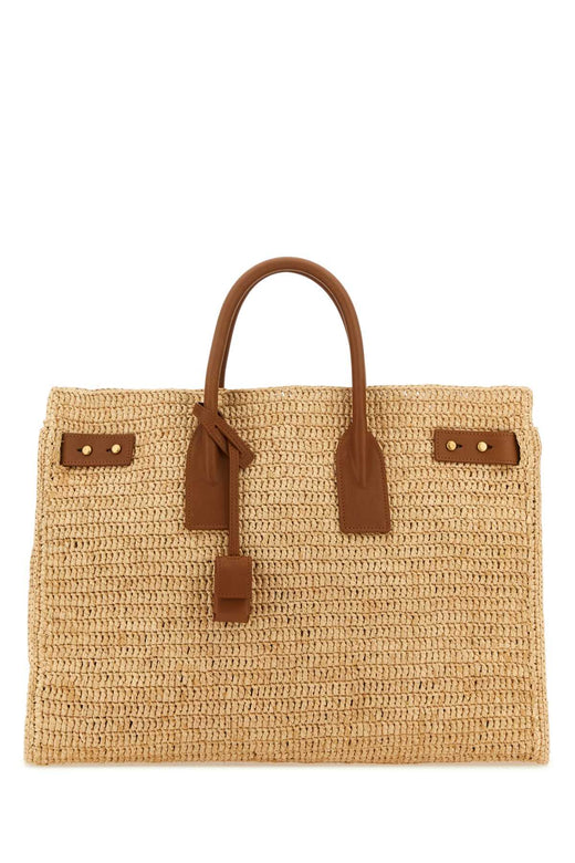 Saint Laurent Sac Tote Bag — Beige