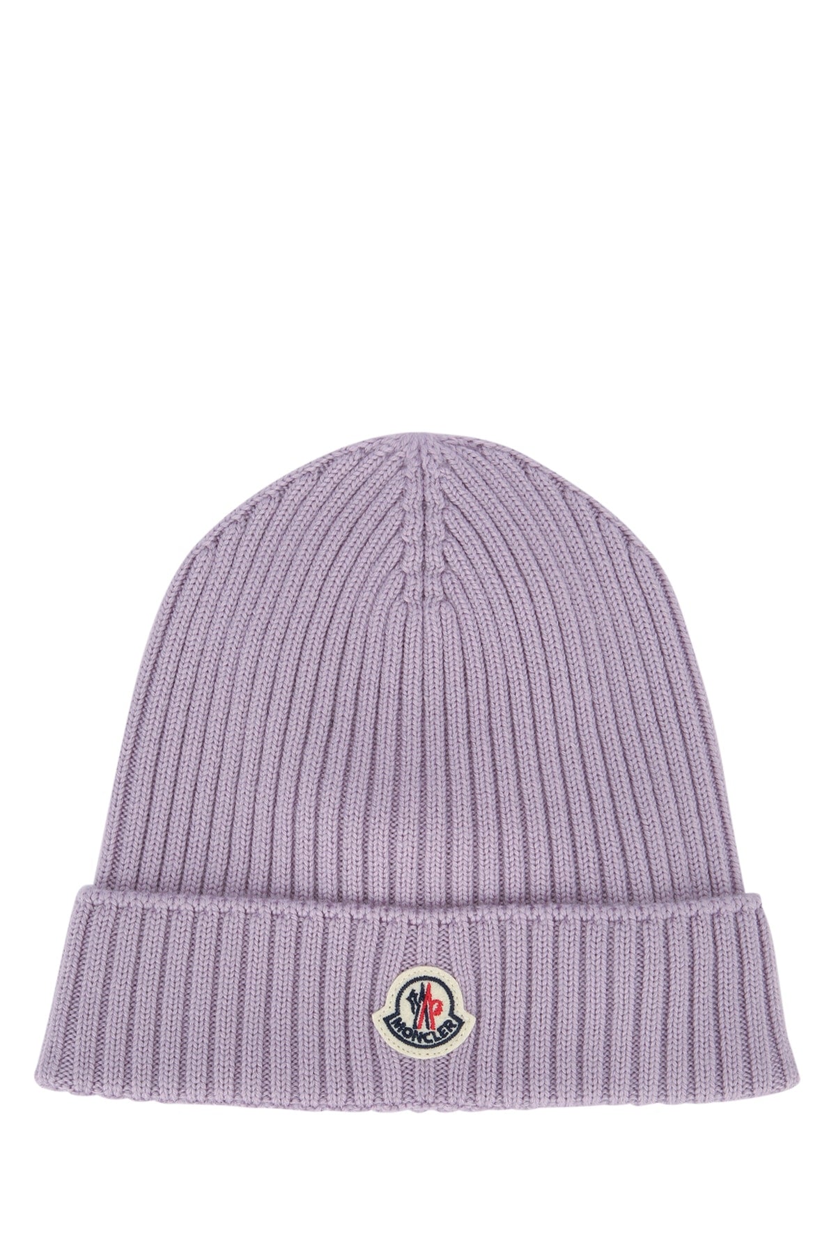 Moncler Jr Hat Ribbed Virgin Wool Beanie — Purple Base Fabric: Beanies
