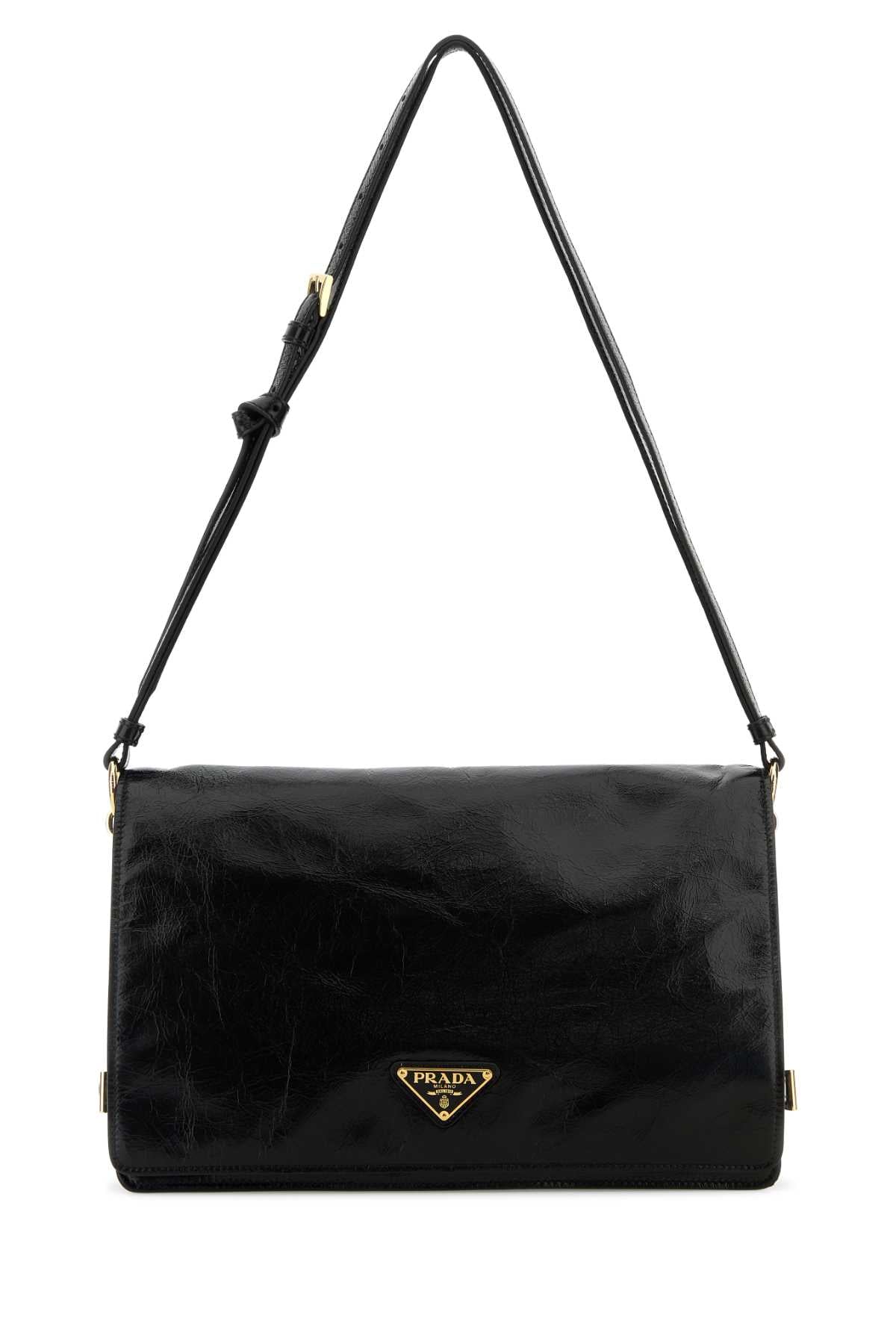 Prada Pattina Shoulder Bag — Black Vitello