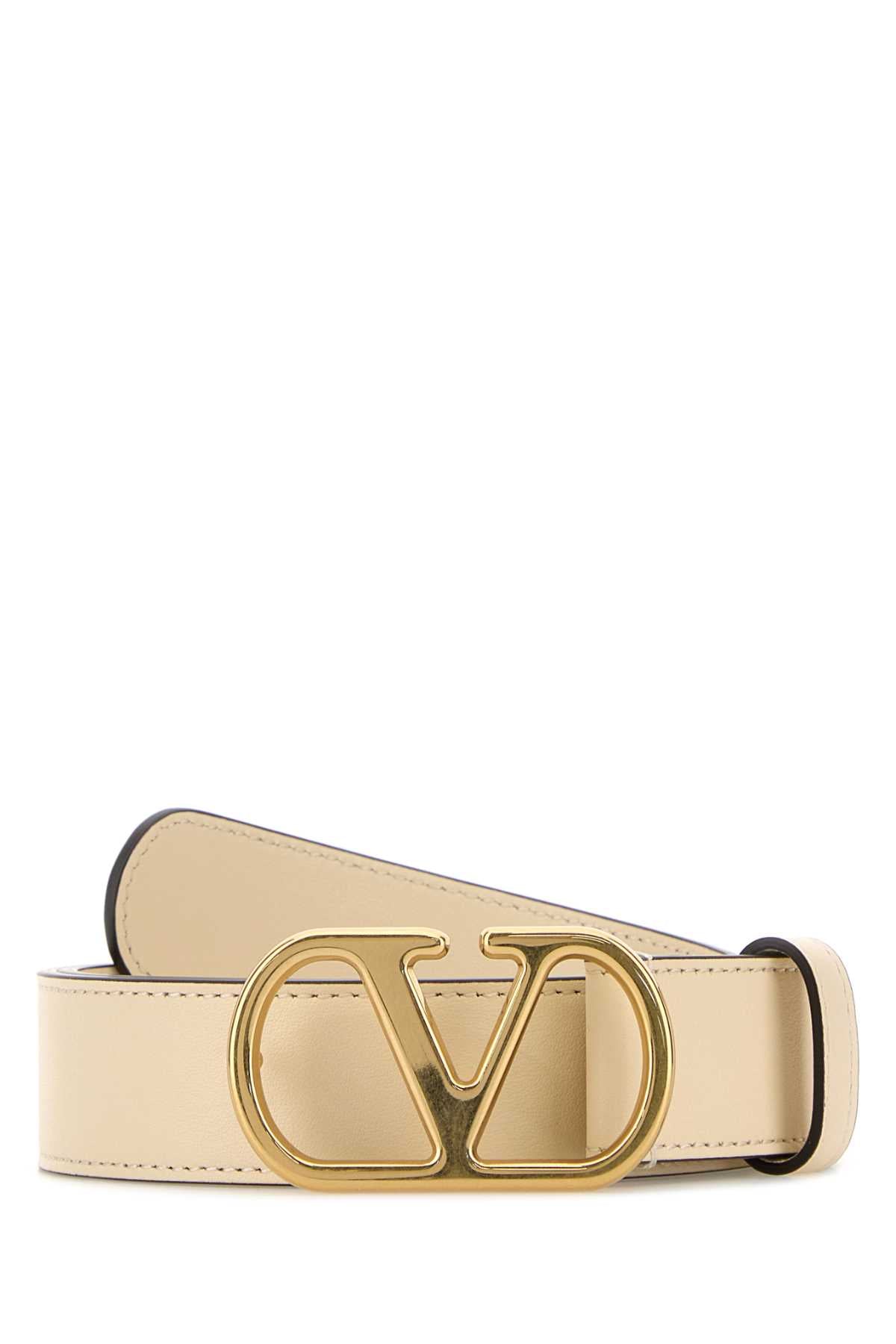 Valentino Garavani Vlogo Belt — Beige