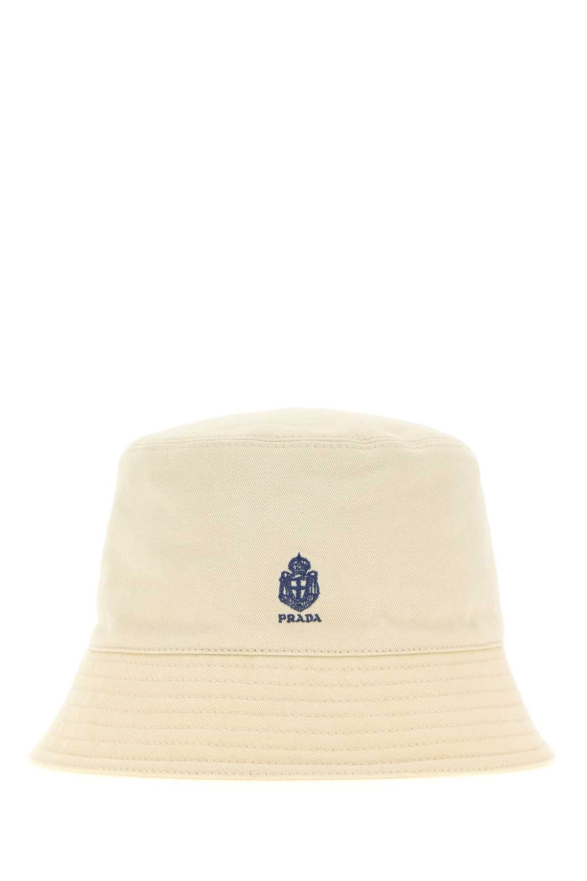 Prada Gabardine Bucket Hat — Beige