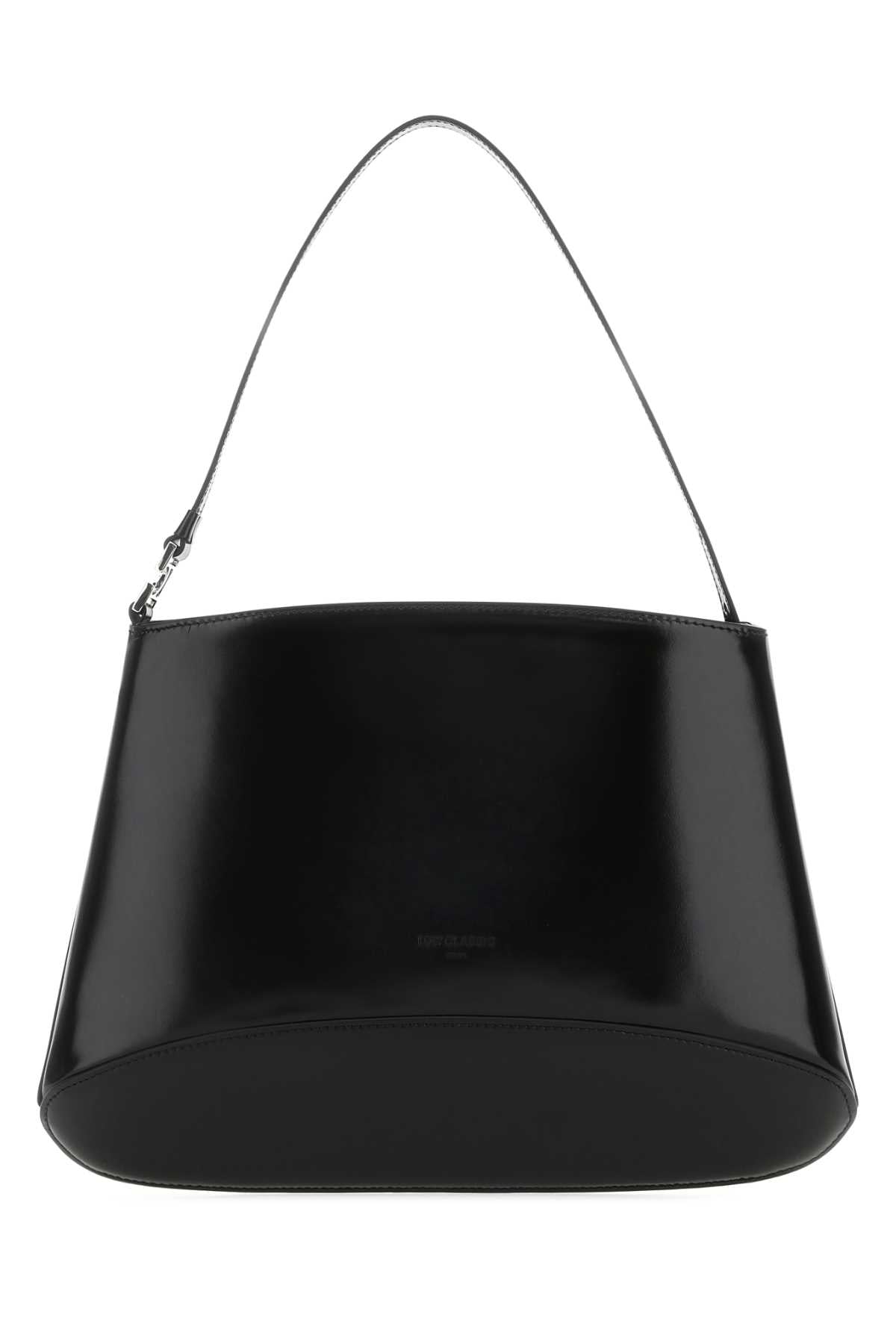 Low Classic Leather Bucket Shoulder Bag — Black