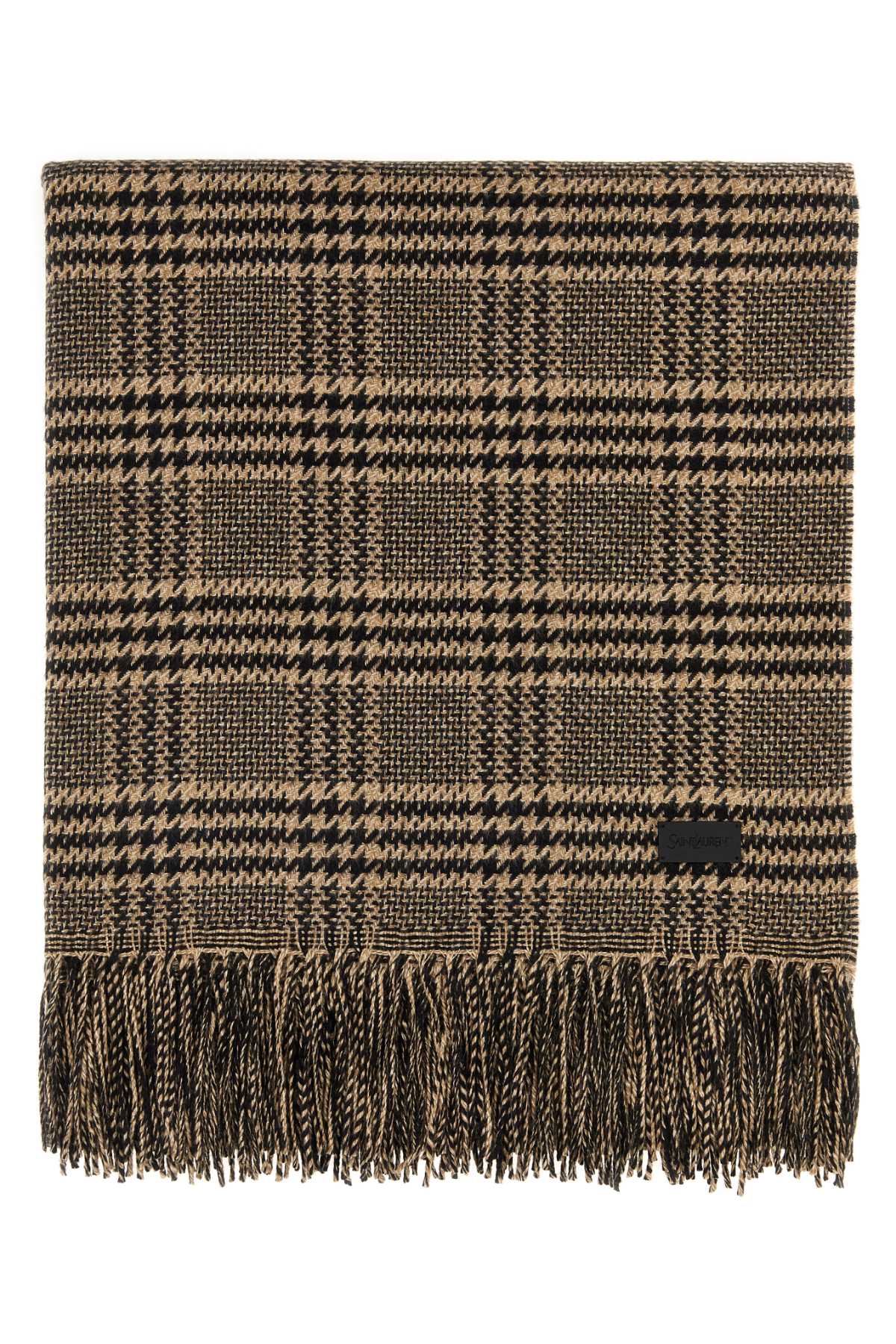 Saint Laurent Prince Scarf — Black Exterior: Silk Cashmere Scarfs