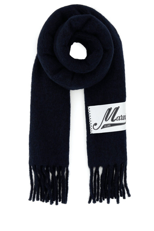 Marni Alpaca Blend Scarf — Navy Exterior: Nylon Scarfs