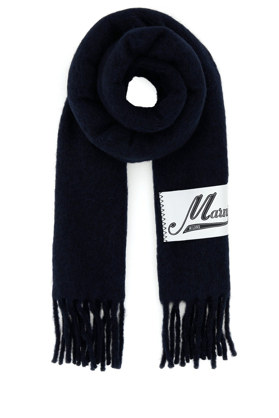 Marni Alpaca Blend Scarf — Navy Exterior: Nylon Scarfs