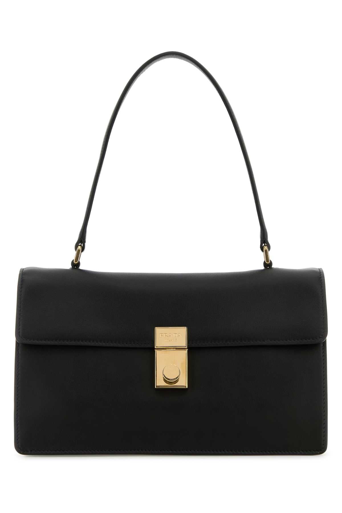 Prada Vitello Leather Shoulder Bag — Black