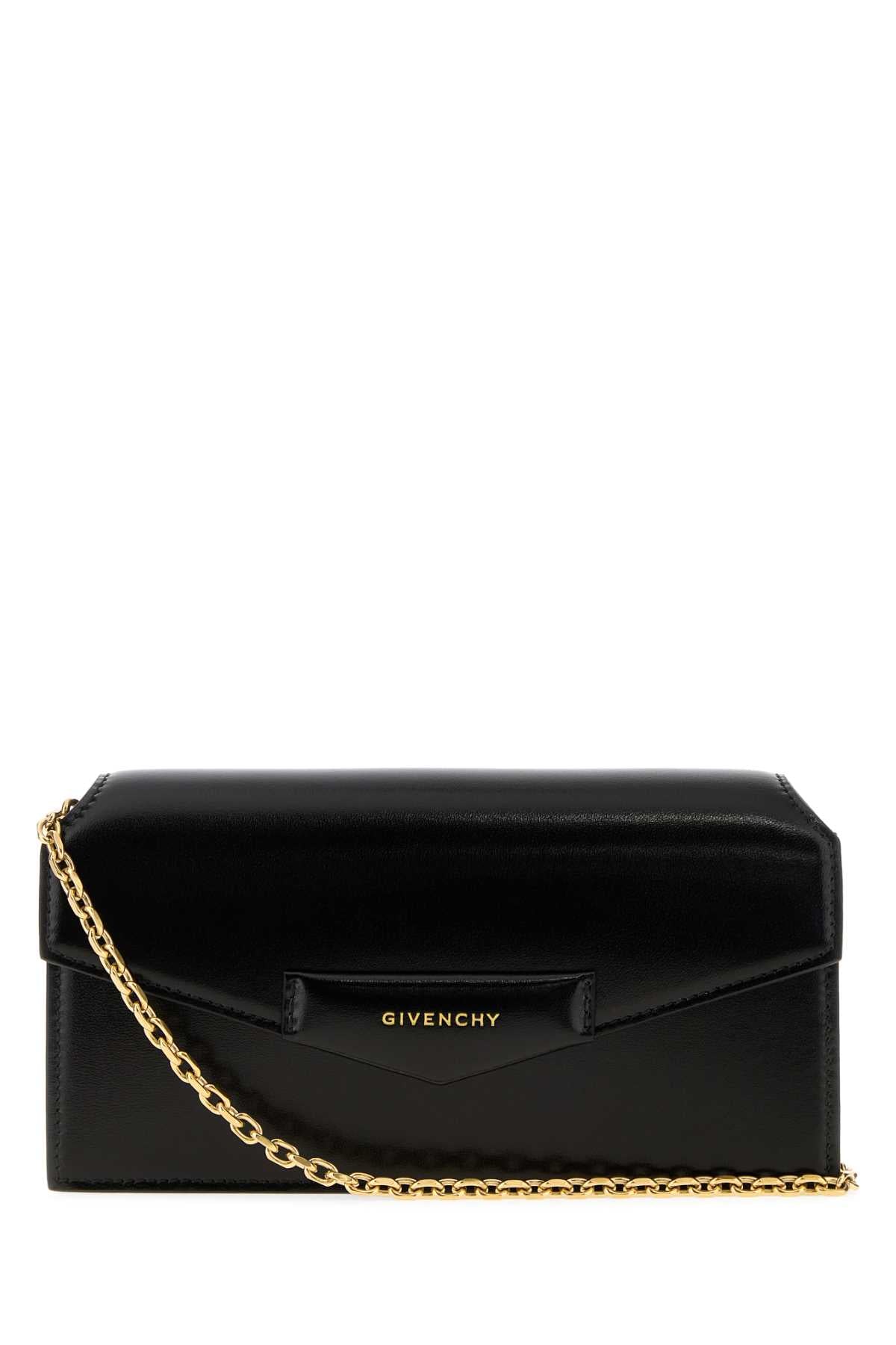 Givenchy Leather Chain-Strap Clutch — Black