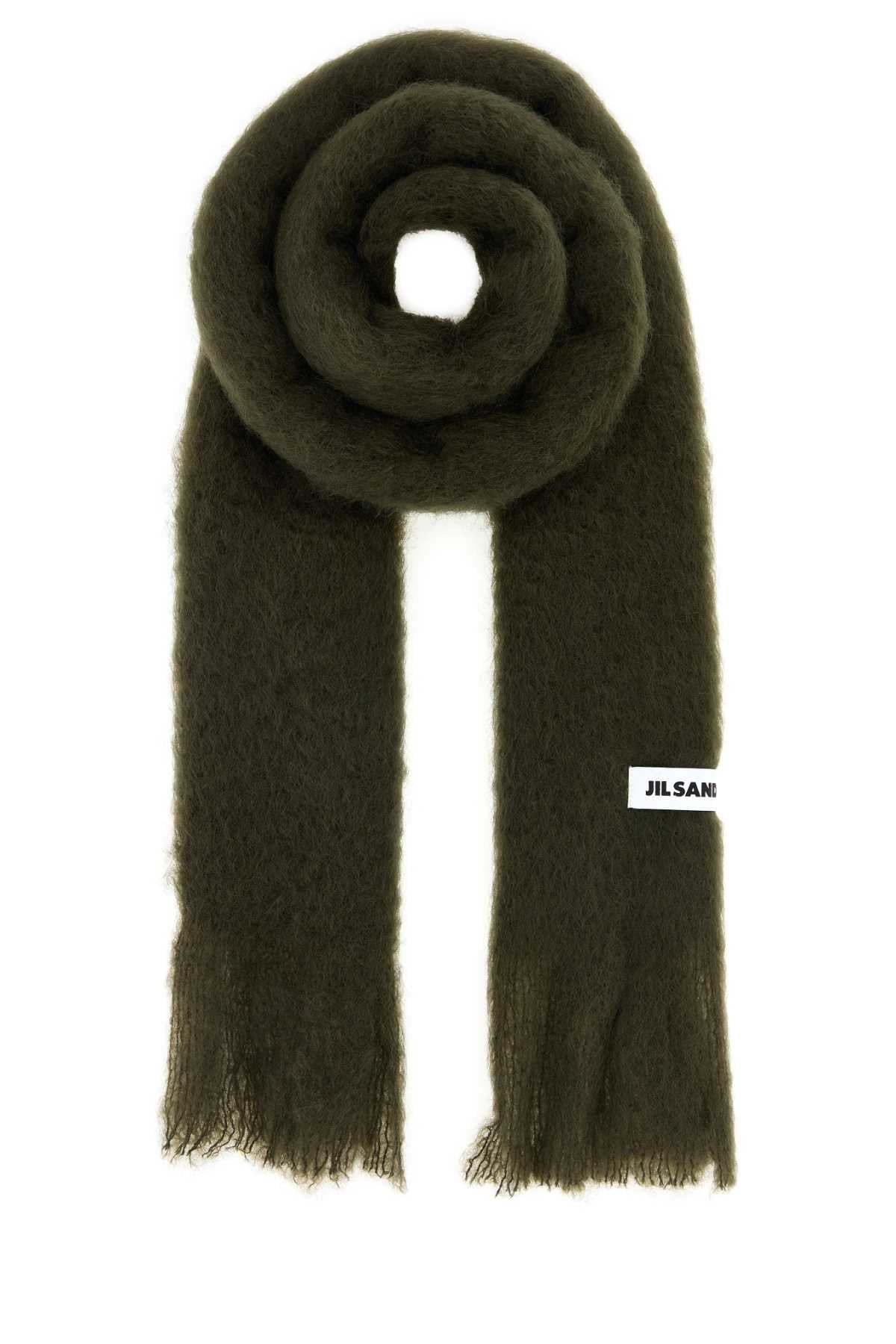 Jil Sander Scarf — Green Exterior: Mohair Wool Nylon Scarfs