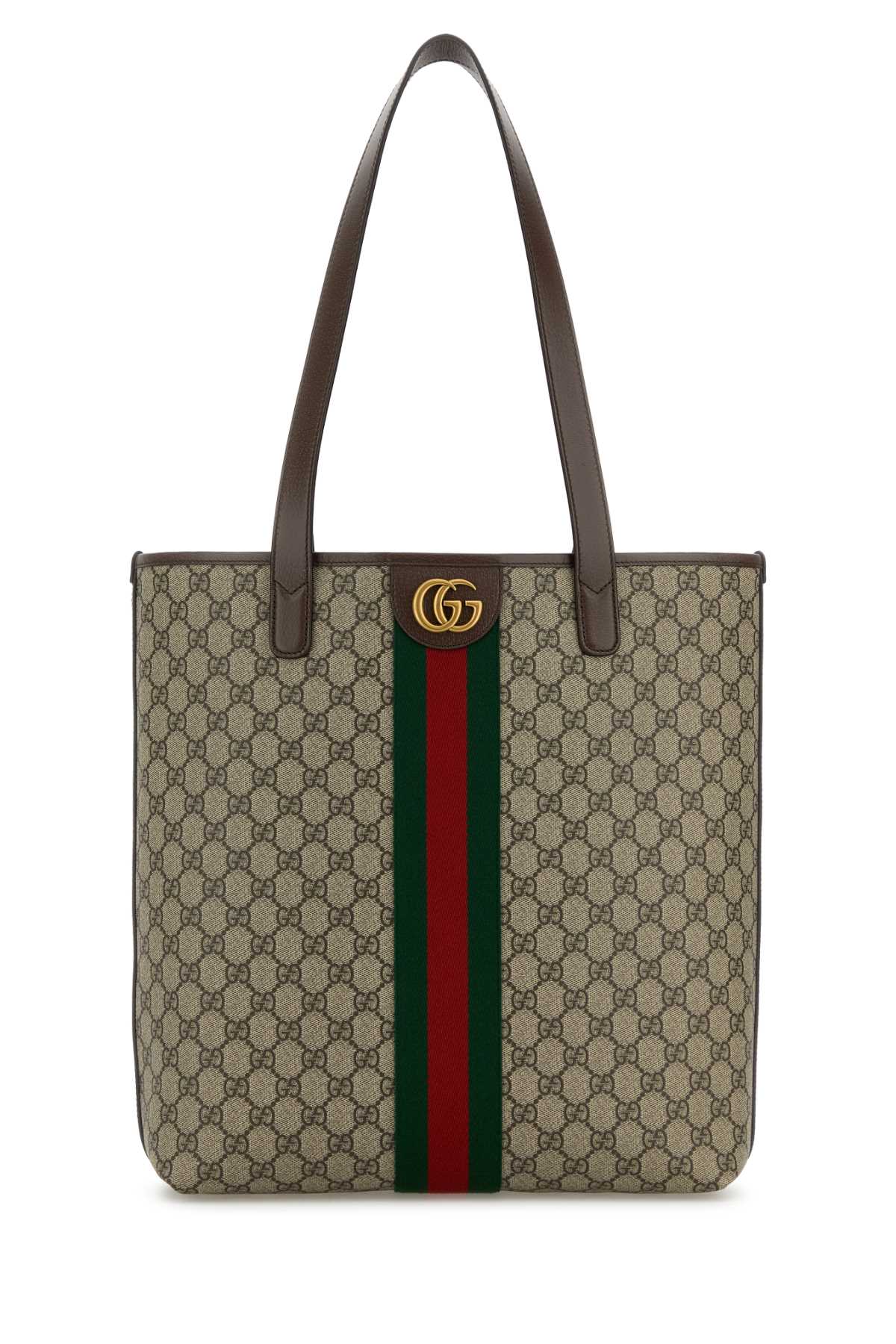 Gucci Gg Monogram Canvas Tote Bag — Beige T Polyurethane Polyamide
