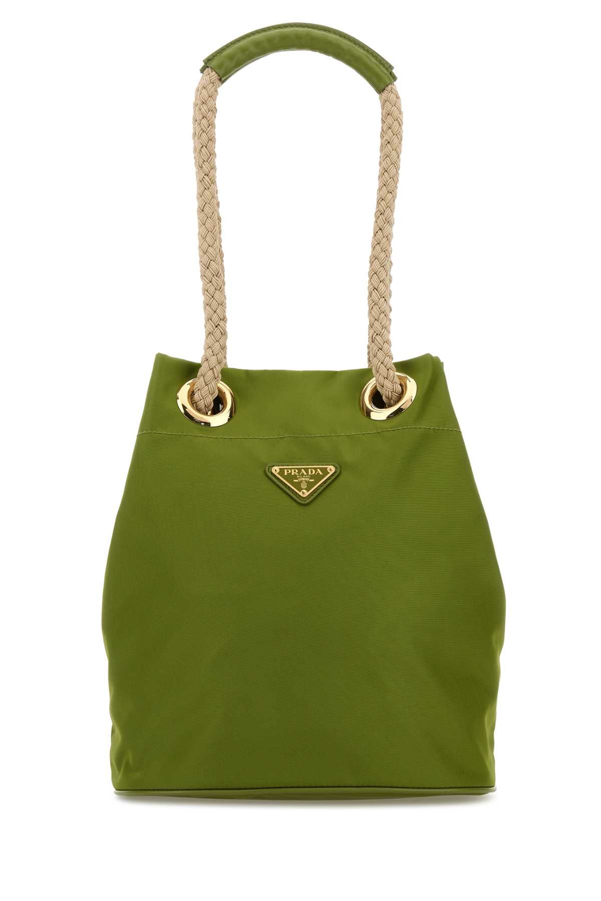 Prada Bucket Bag — Green Recycledpolyamide-calfleather
