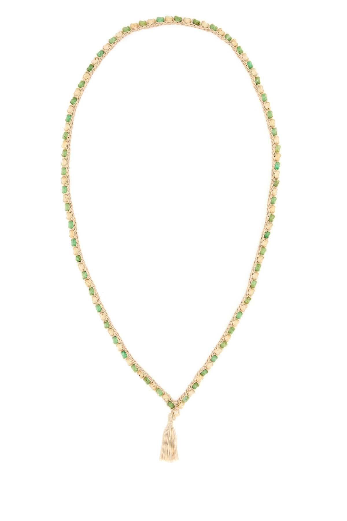 Alanui Embellished Crochet Necklace — Green Exterior: Cotton Necklaces