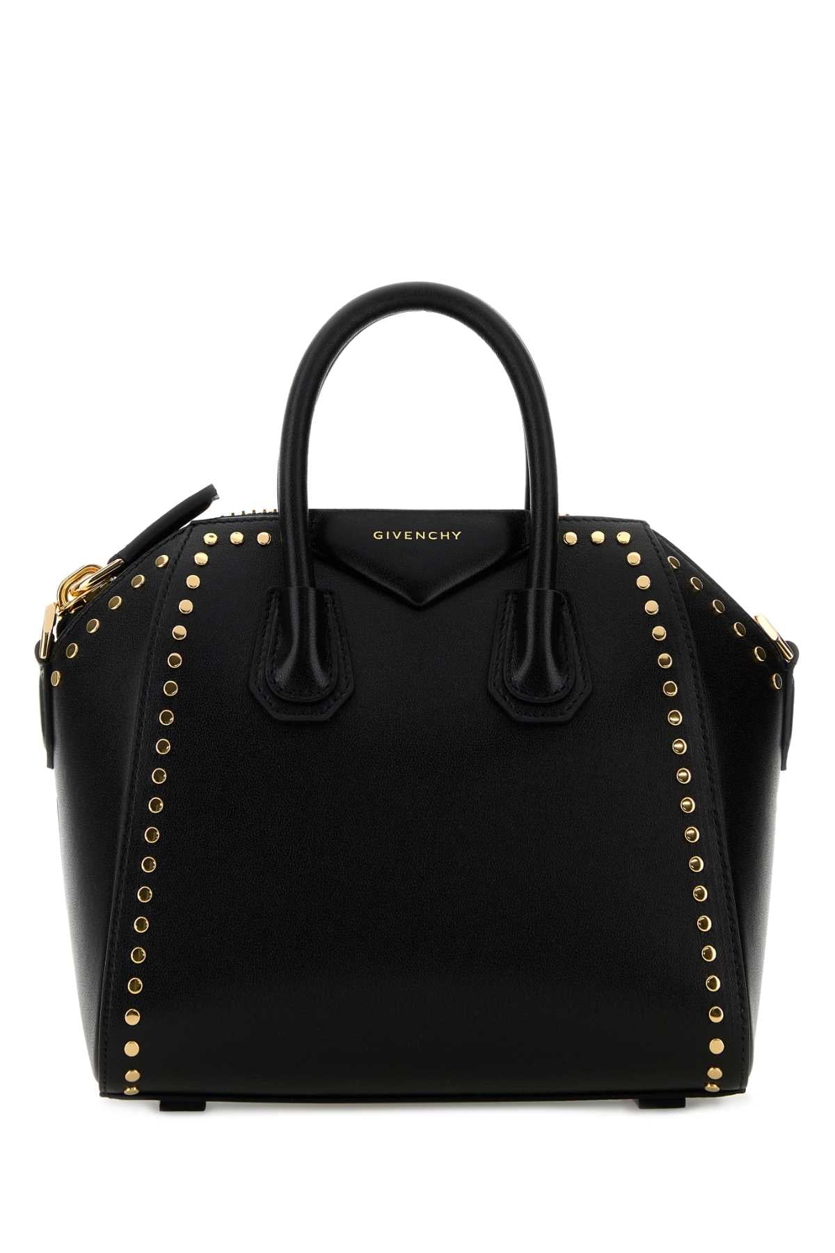 Givenchy Studded Leather Top Handle Bag — Black