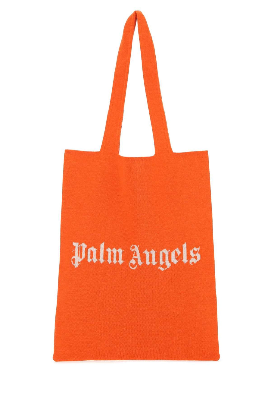 Palm Angels Logo-Embroidered Wool Blend Tote Bag — Orange