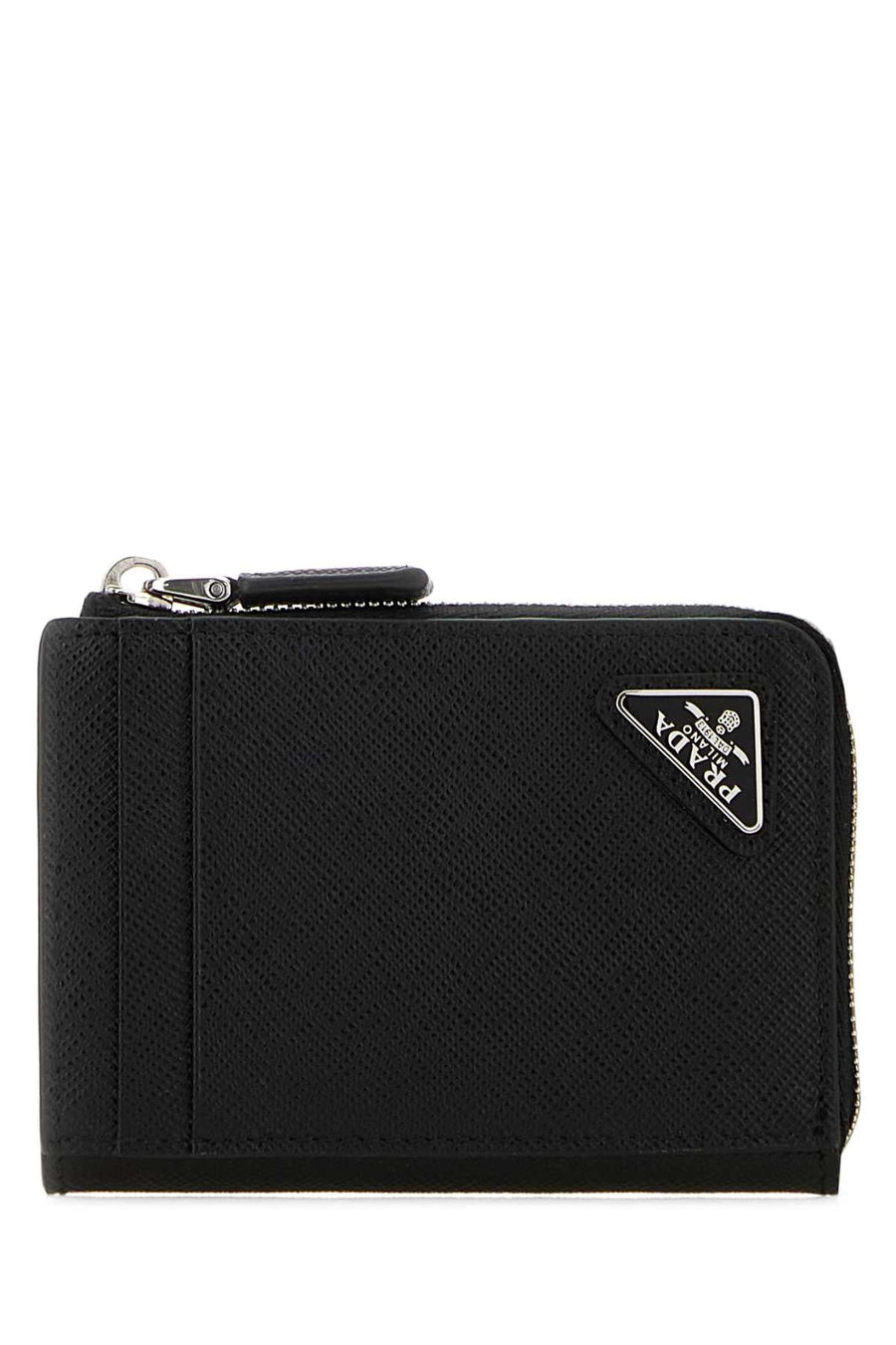 Prada Saffiano Leather Card Wallet — Black