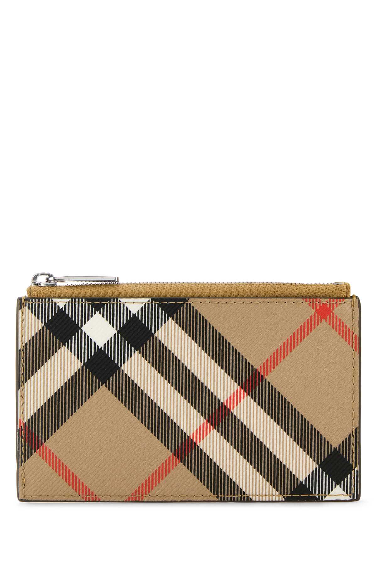 Burberry Check Canvas Card Case — Beige Wallet