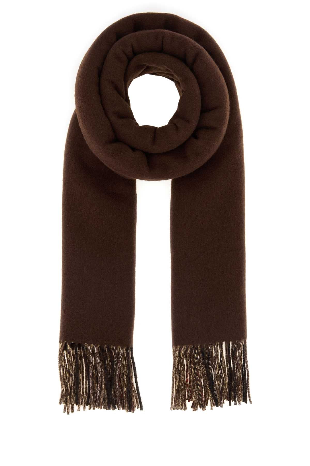 Burberry Solid Scarf — Brown Exterior: Cashmere Scarfs