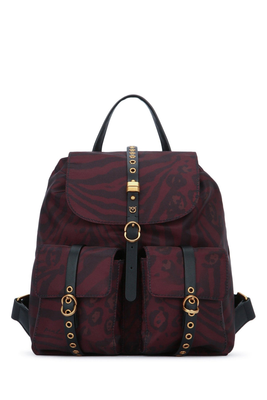 Pinko Classic Backpack — Burgundy Nylon