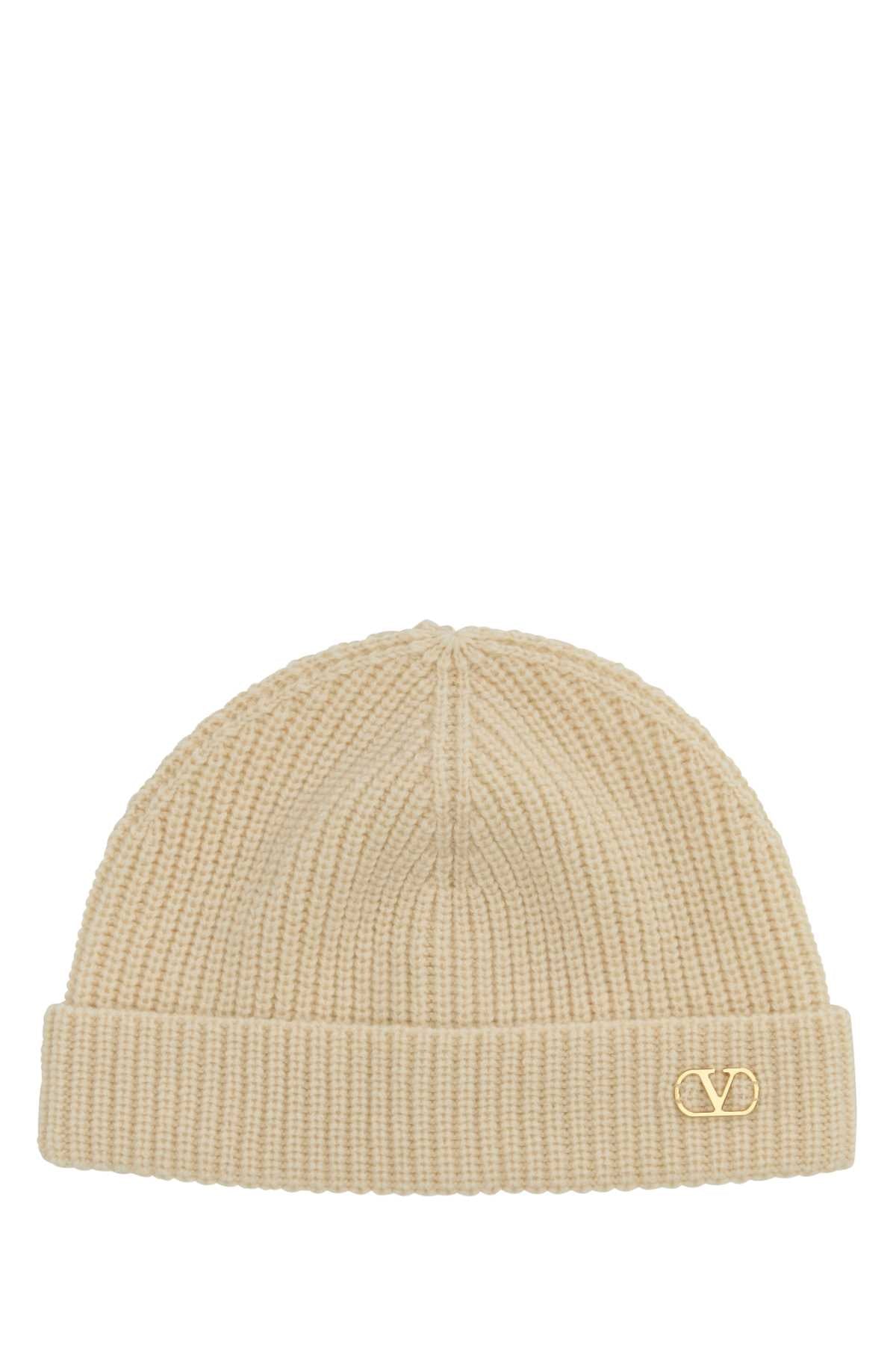 Valentino Garavani Beanie Cashmere — Beige Exterior: Beanies