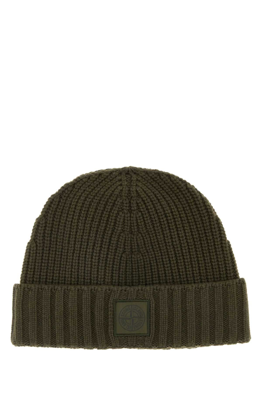 Stone Island L2s15n100006s01ff Cashmere Ribbed Beanie — Green Exterior: Beanies