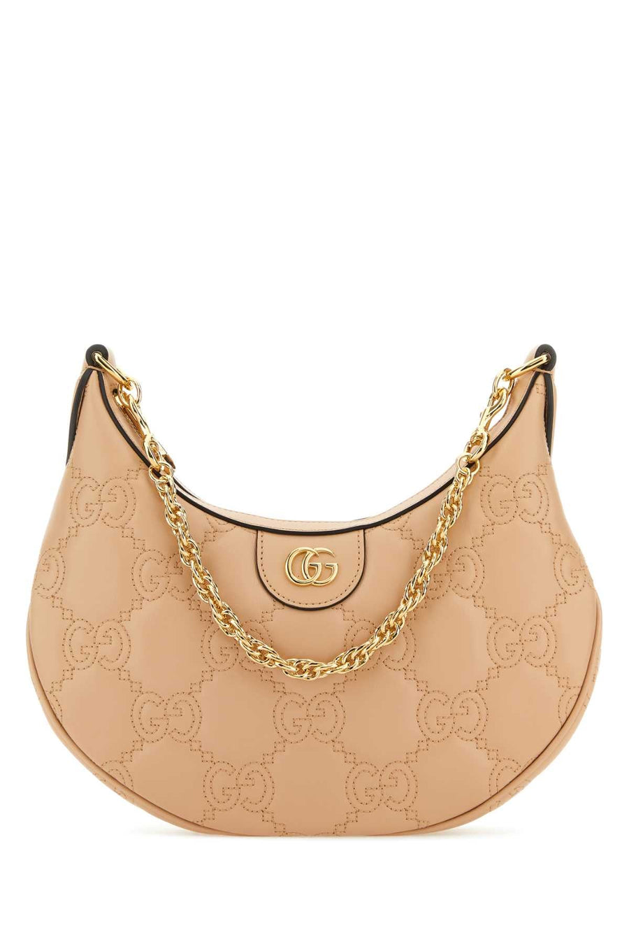 Gucci Gg-Quilted Leather Shoulder Bag — Beige