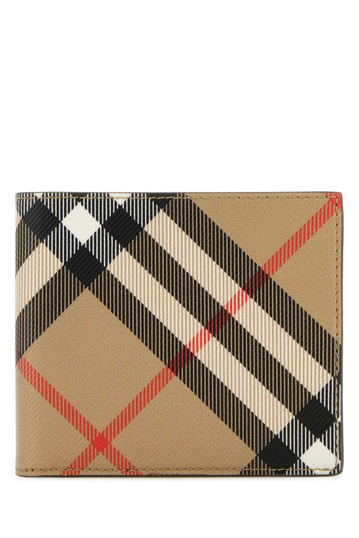 Burberry Printed E-Canvas Wallet — Beige Polyurethane Polyester Cotton