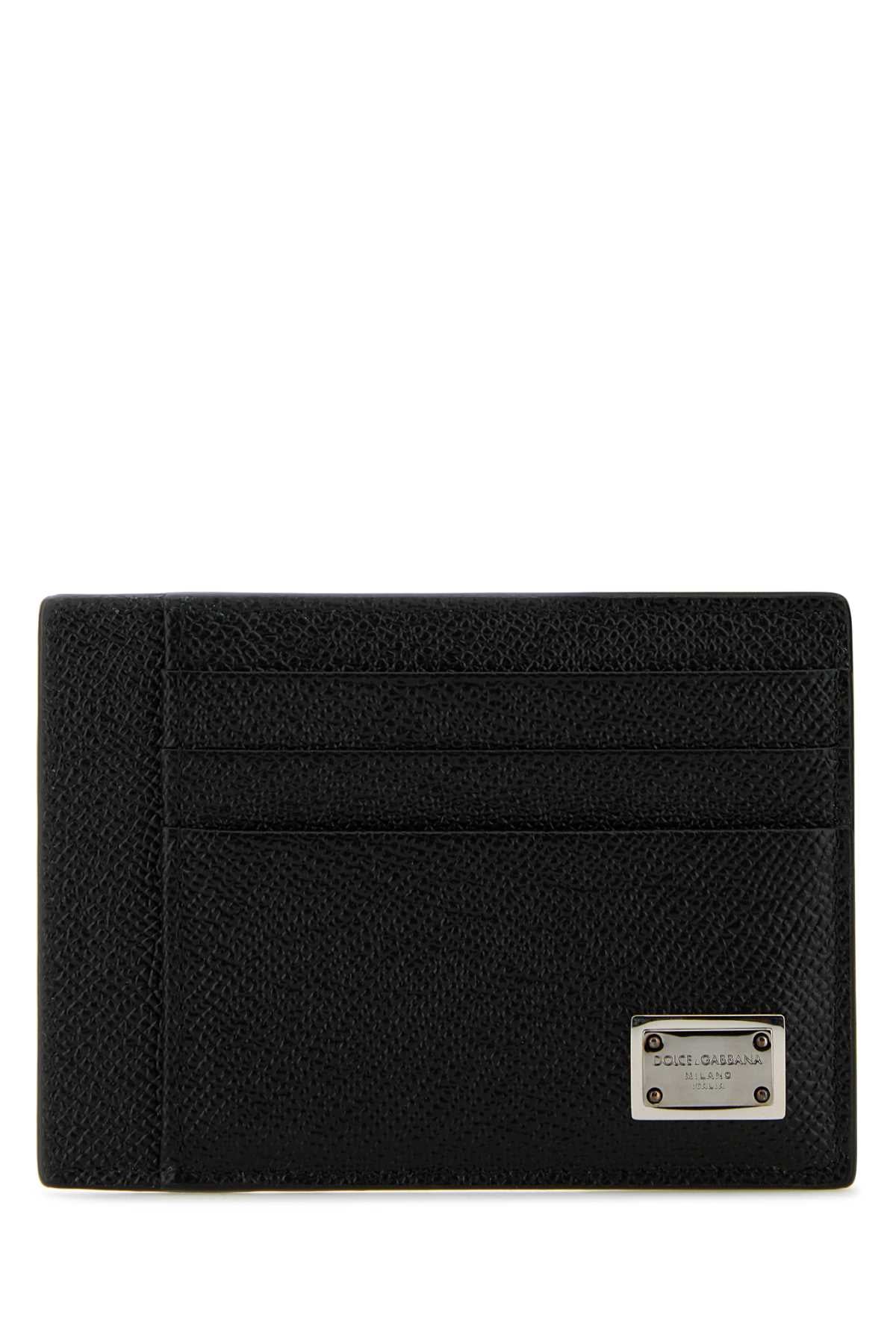 Dolce & Gabbana Saffiano Leather Card Case — Black Cases