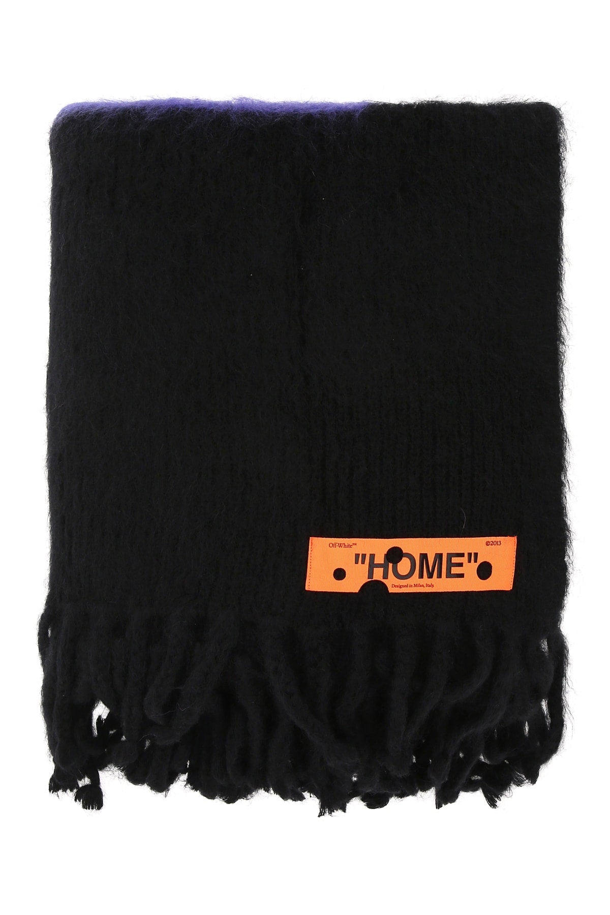Off-White Wool Knit Scarf — Black Scarfs
